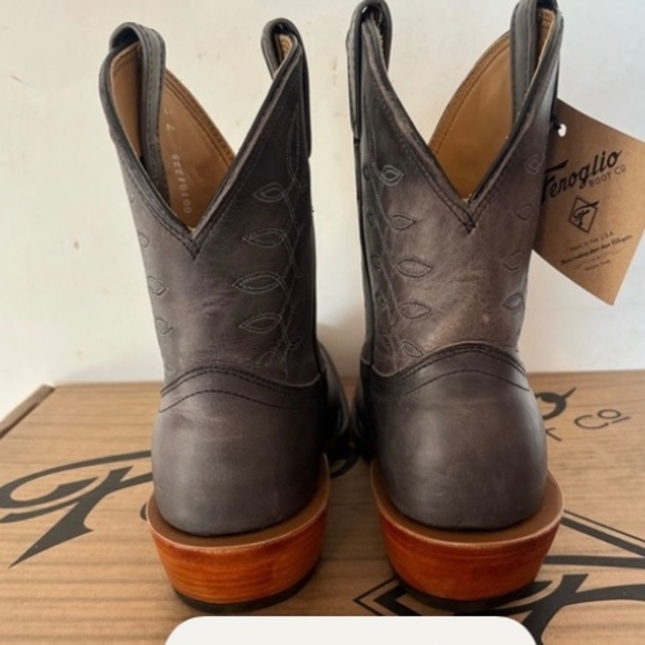 NEW Fenoglio Women’s Blue Eagle Gray Leather Cowboy Boots - Picture 6 of 7